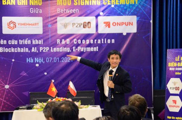 Lễ ký kết thoả thuận hợp tác giữa Vinen với đối tác của P2PGO tại Việt Nam về triển khai công nghệ Blockchain và E-Payment